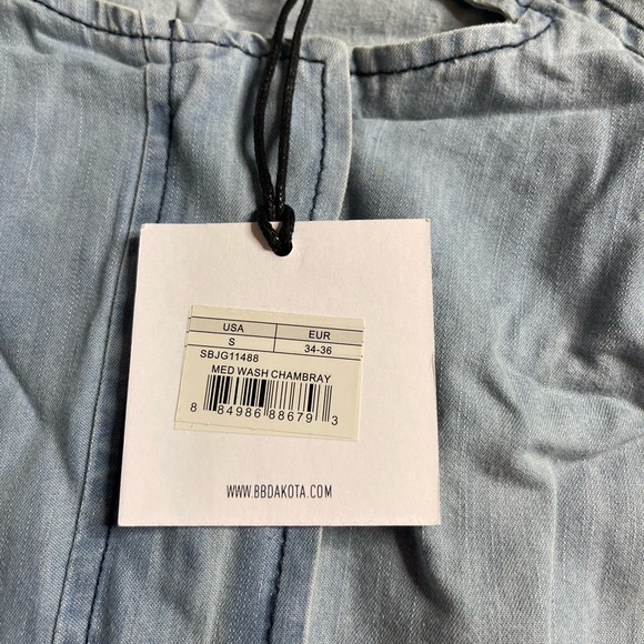 Jack Brand Chambray Zippered Vest By BB Dakota Size Small - Picture 8 of 10